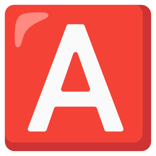 The a button (blood type) emoji.