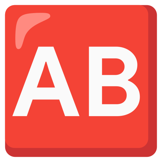 The ab button (blood type) emoji.