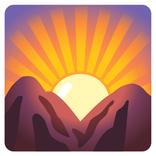 The sunrise over mountains emoji.