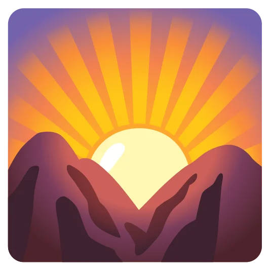 The sunrise over mountains emoji.