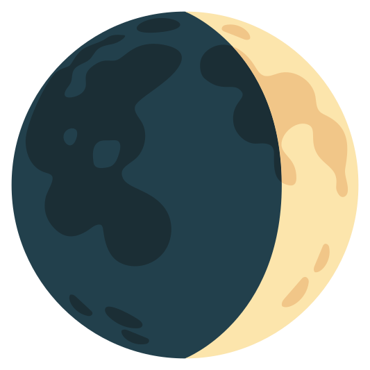 The waxing crescent moon emoji.