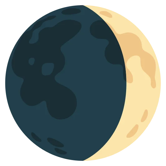 The waxing crescent moon emoji.