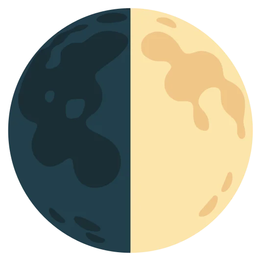 The first quarter moon emoji.