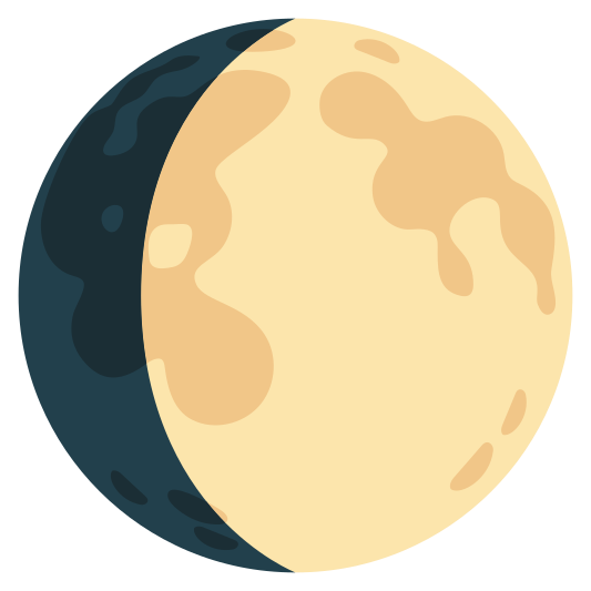 The waxing gibbous moon emoji.