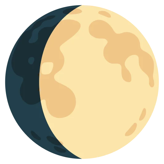 The waxing gibbous moon emoji.