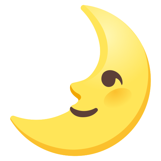 The first quarter moon face emoji.