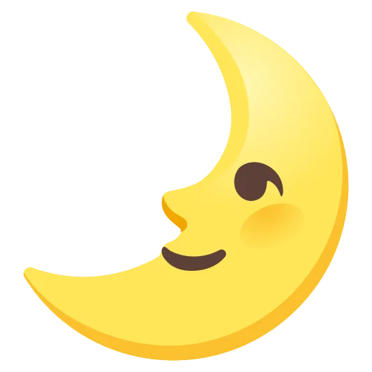 The first quarter moon face emoji.