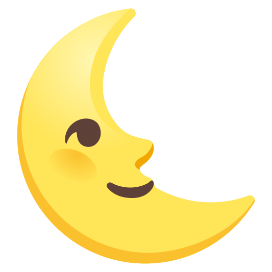 The last quarter moon face emoji.
