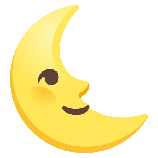 The last quarter moon face emoji.