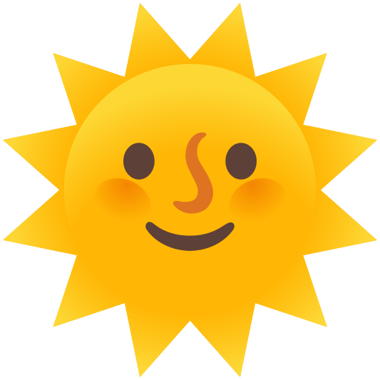 The sun with face emoji.
