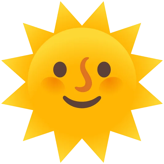 The sun with face emoji.