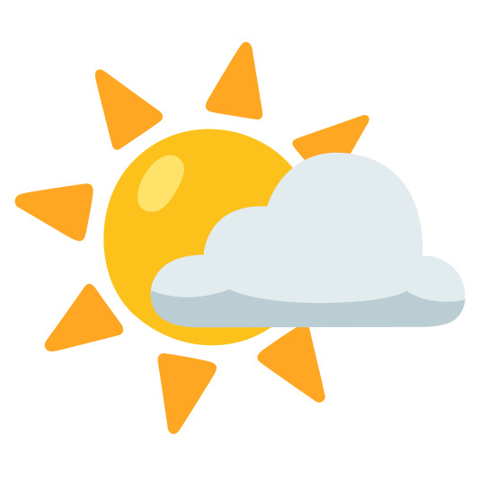 The sun behind small cloud emoji.