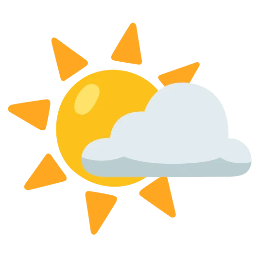 The sun behind small cloud emoji.