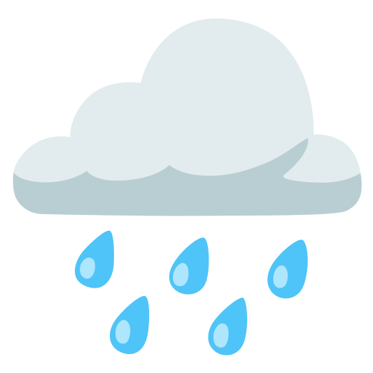 The cloud with rain emoji.