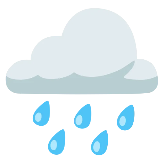 The cloud with rain emoji.