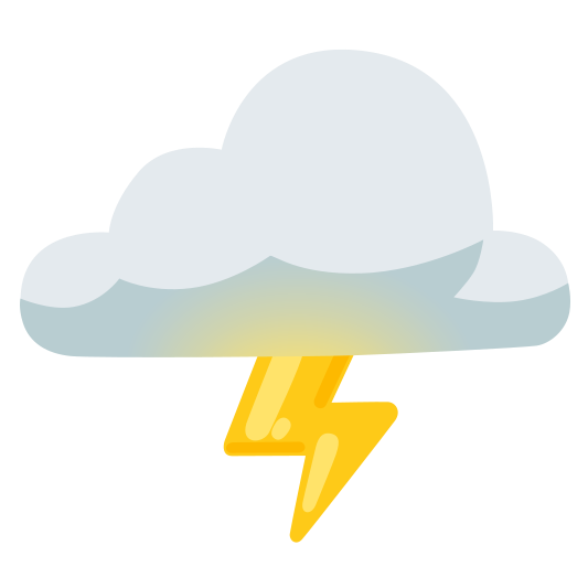 The cloud with lightning emoji.