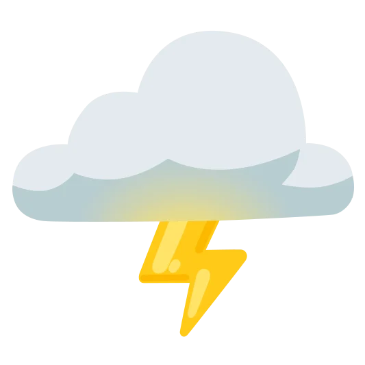 The cloud with lightning emoji.
