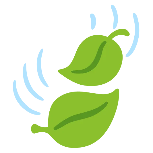 The leaf fluttering in wind emoji.