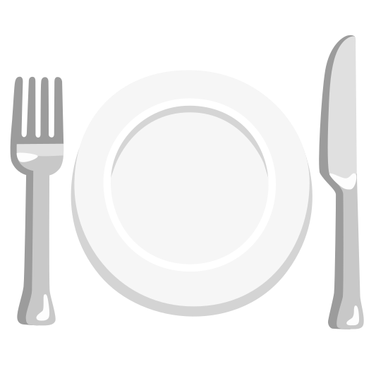 The fork and knife with plate emoji.