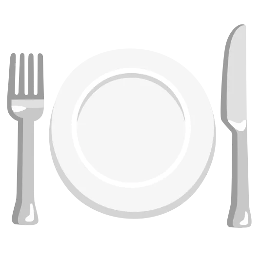 The fork and knife with plate emoji.
