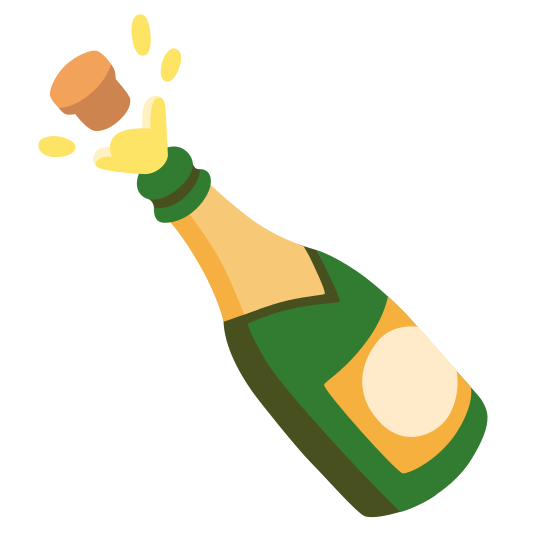 The bottle with popping cork emoji.