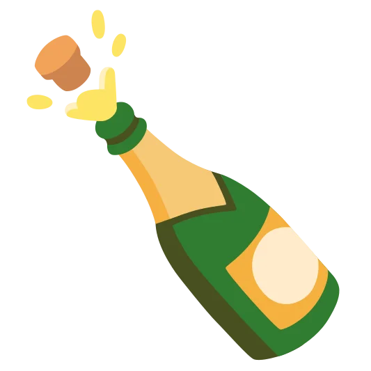 The bottle with popping cork emoji.
