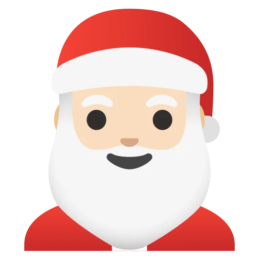 The santa claus: light skin tone emoji.