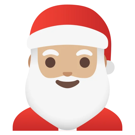 The santa claus: medium-light skin tone emoji.