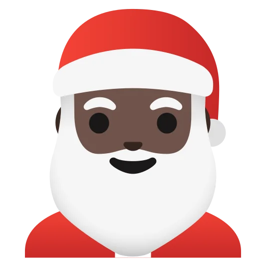 The santa claus: dark skin tone emoji.