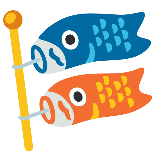 The carp streamer emoji.