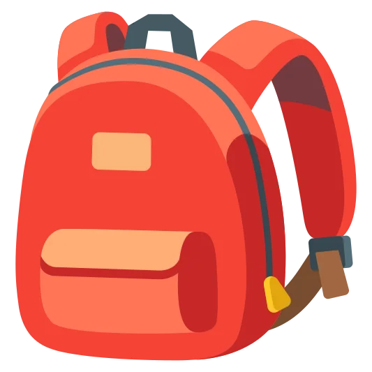 A bag with shoulder straps, typically used for carrying items on one's back.