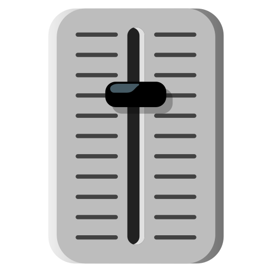 A level slider, used for adjusting the audio level.