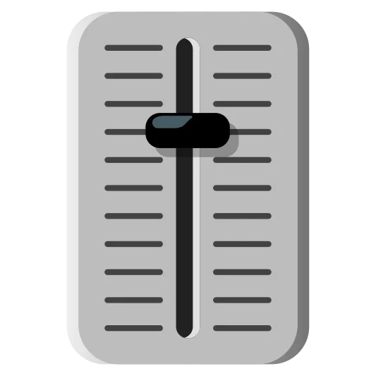 A level slider, used for adjusting the audio level.