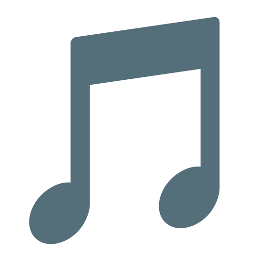 A single musical note emoji, used to represent music or sound.