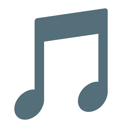 A single musical note emoji, used to represent music or sound.