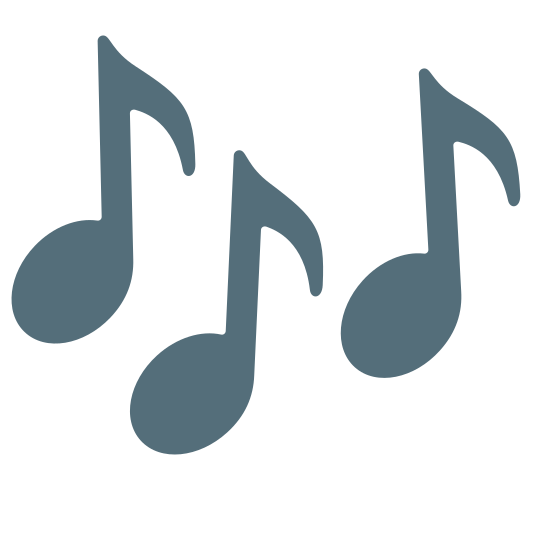 Two or more musical notes emoji, used to represent music or sound.