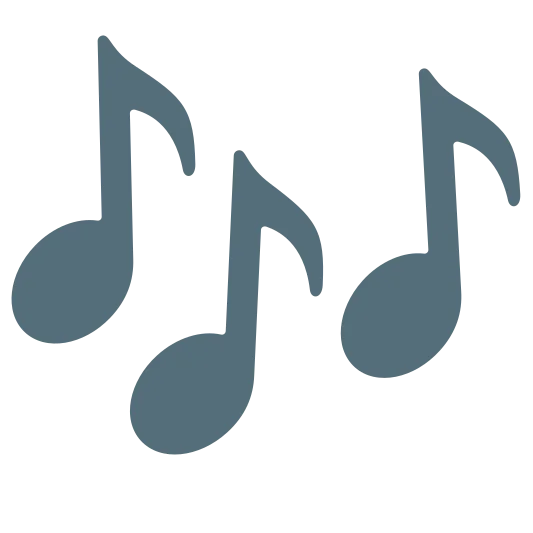Two or more musical notes emoji, used to represent music or sound.