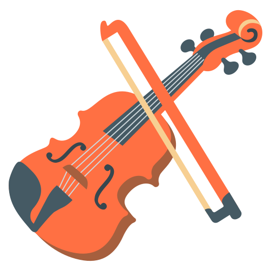 A violin emoji, used to represent the musical instrument.