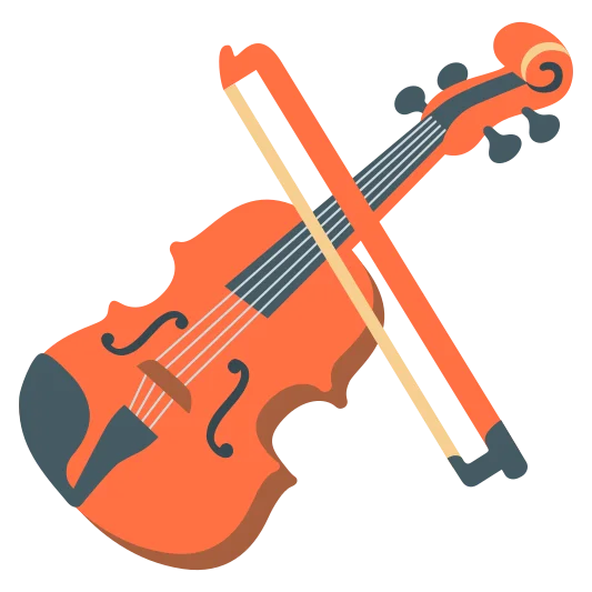 A violin emoji, used to represent the musical instrument.
