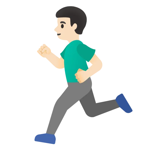 The man running: light skin tone emoji.