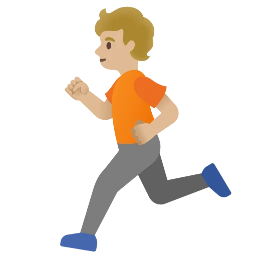 The person running: medium-light skin tone emoji.