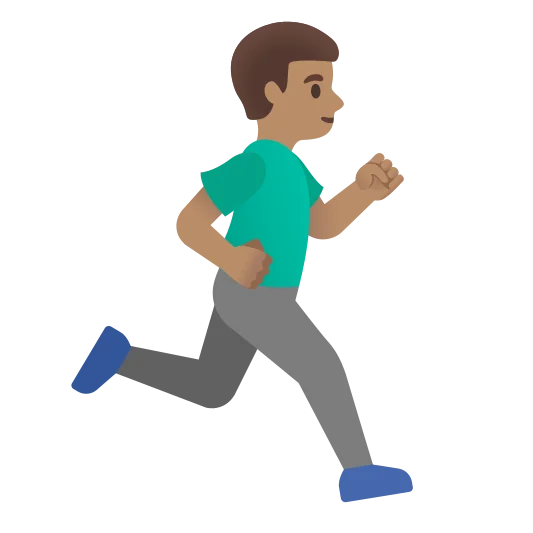 The man running facing right: medium skin tone emoji.