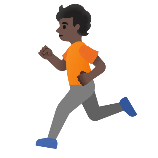 The person running: dark skin tone emoji.