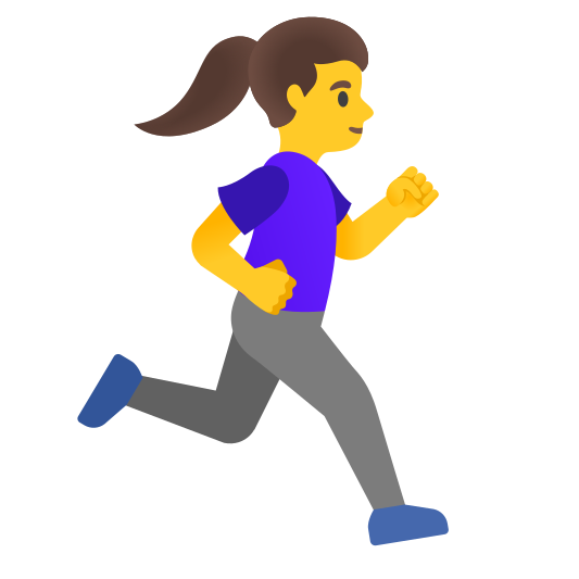 The woman running facing right emoji.