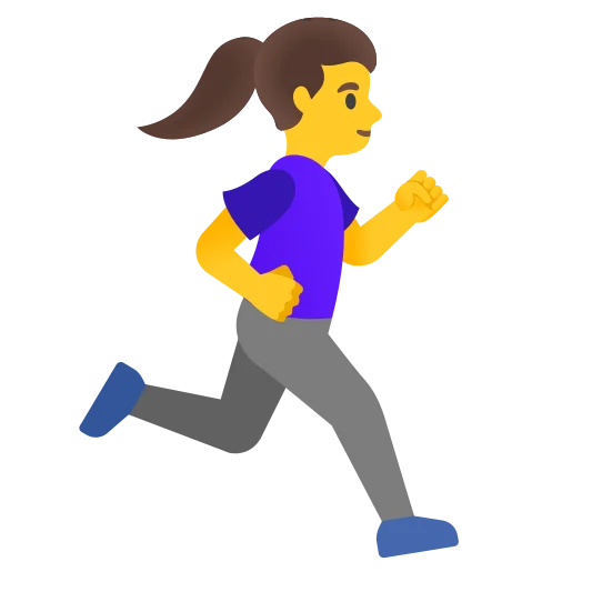 The woman running facing right emoji.