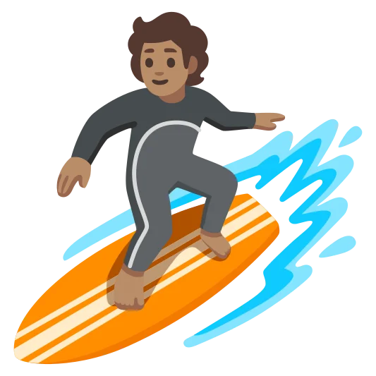 The person surfing: medium skin tone emoji.