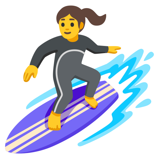 The woman surfing emoji.