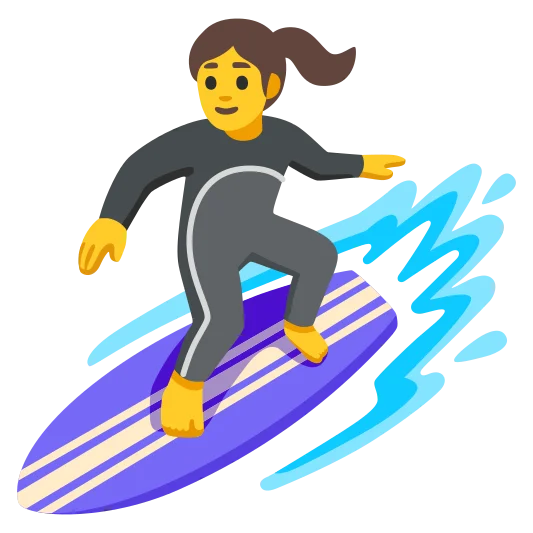 The woman surfing emoji.