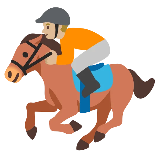 The horse racing: medium-light skin tone emoji.