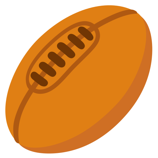 The rugby football emoji.